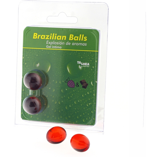 2 Brazilian Balls Explosion De Aromas Gel Intimo- Fresa Y Chocolate
