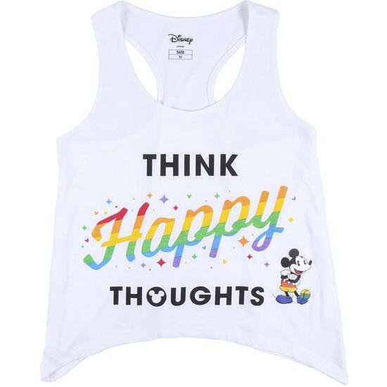 Camiseta Tirantes Punto Single Jersey Disney Pride Blanco