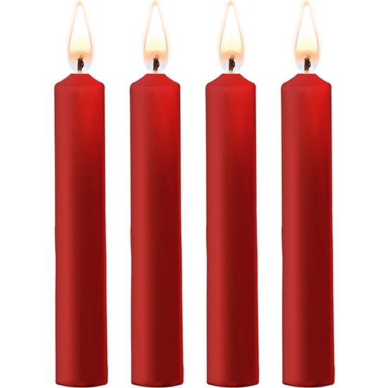 TEASING WAX CANDLES - PARAFINA - 4-PACK - ROJO
