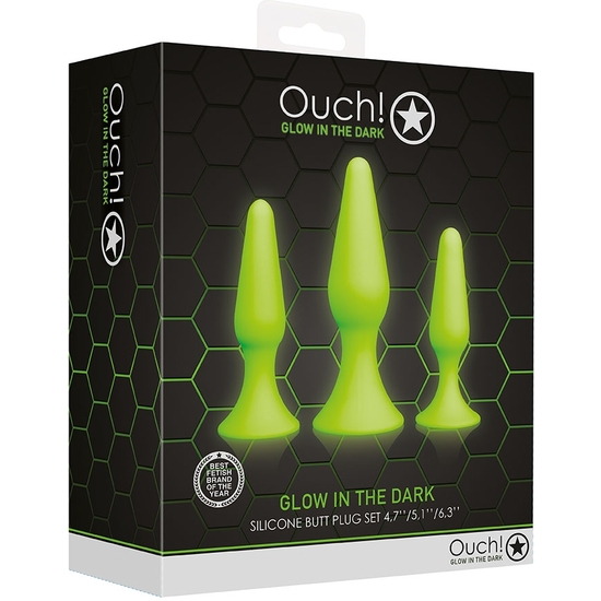 OUCH! BUTT PLUG SET - GLOW IN THE DARK