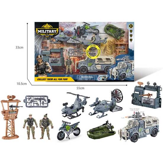Set Militar C/2 Figuras Y Vehiculos
