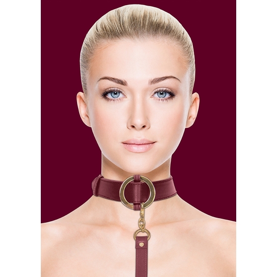 OUCH HALO - COLLAR WITH LEASH - BURDEOS