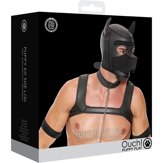 OUCH PUPPY PLAY - PUPPY KIT NEOPRENO - NEGRO