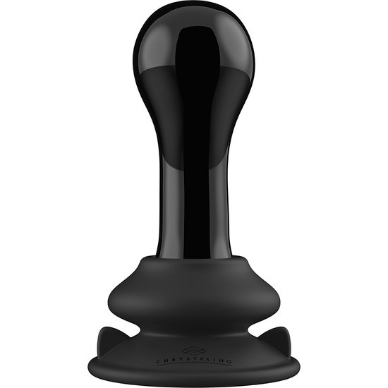 GLOBY - GLASS VIBRATOR - WITH SUCTION CUP AND REMOTE - RECHARGEABLE - 10 VELOCIDADES - NEGRO SHOTS